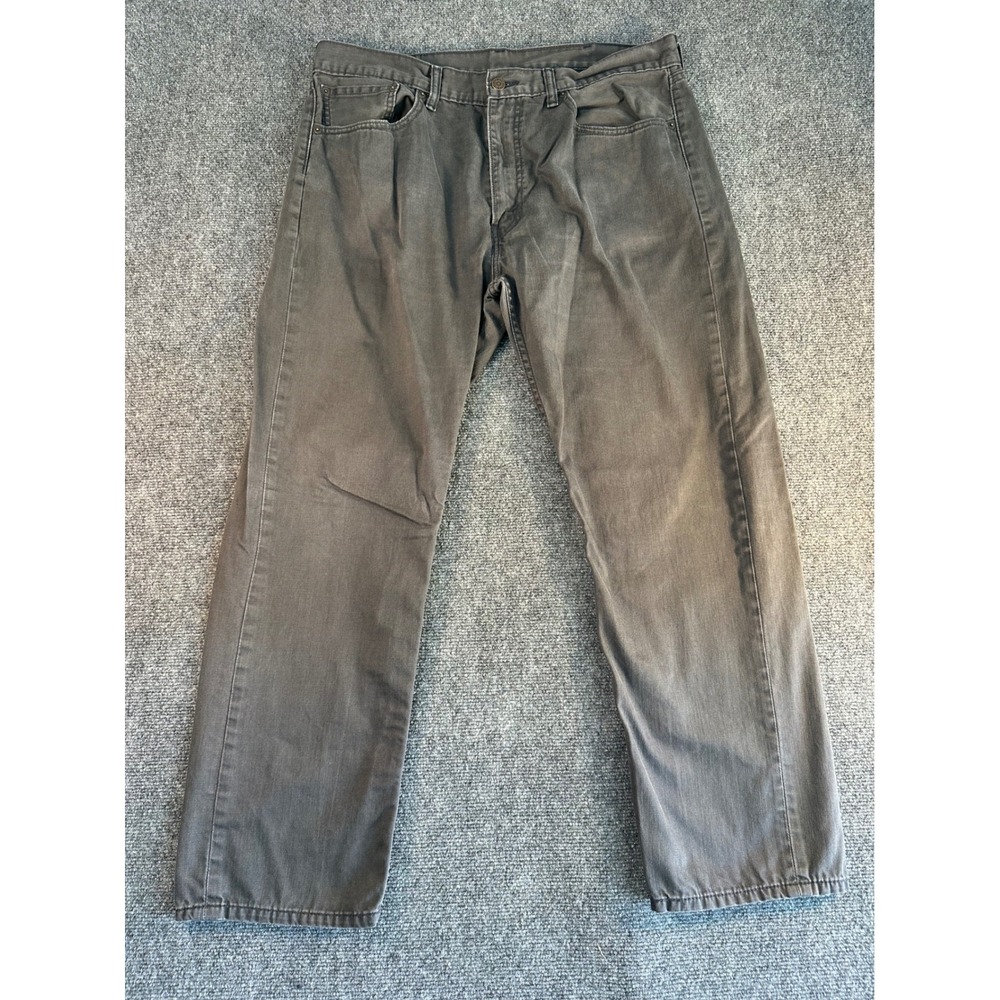 Levi Strauss 505 Mens Gray Regular Fit Straight Leg Jeans W38 L28 Charcoal Denim